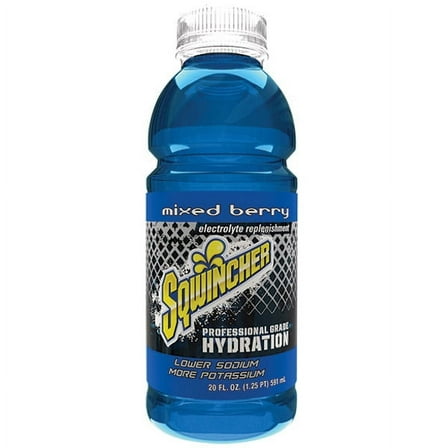 Sqwincher® Ready-To-Drink, 20 oz Bottles/Yield, Mixed Berry, 24/Case