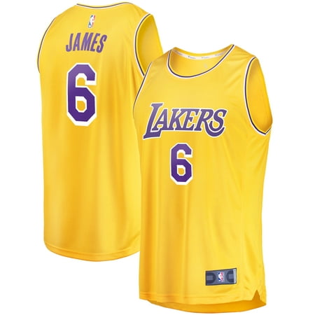Men's Fanatics Branded LeBron James Gold Los Angeles Lakers 2021/22 #6 Fast Break Replica Player Jersey - Icon Edition