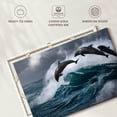 thumbnail image 6 of Elephant Stock Leaping Dolphins Wall Art - Horizontal Canvas Wall Art - Living Room Wall Decor - Animal Canvas - Gray And Blue Decor - 12" x 8", 6 of 8