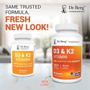 Dr. Berg D3 & K2 Vitamin Supplement - D3 K2 5000 IU , 60 Capsules