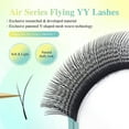 thumbnail image 3 of NAGARAKU Air Series Soft and Light Flying YY Eyelash Extension Double Tips Shape Y Premade Fans Volume False Eyelashes Matte Black 0.07D14, 3 of 9