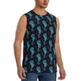 thumbnail image 2 of Easygdp Blue Seahorse Men's Breathable Tank Tops Sleeveless Sporty T Shirts for Basketball, Mountaineering, Bodybuilding -3X-Large, 2 of 8