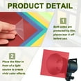 thumbnail image 3 of Uxcell 5 Pcs Hojas de Plástico de Color, Filtro de Gel de Corrección de Color de Película Ámbar Transparente Impermeable 3.9 x 3.9" para Manualidades DIY, Iluminación LED, Fotografía (Rojo), 3 of 6