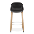 thumbnail image 2 of Bouclair Black Plastic and Wood Metal Veneer Counter Stool, 2 of 6