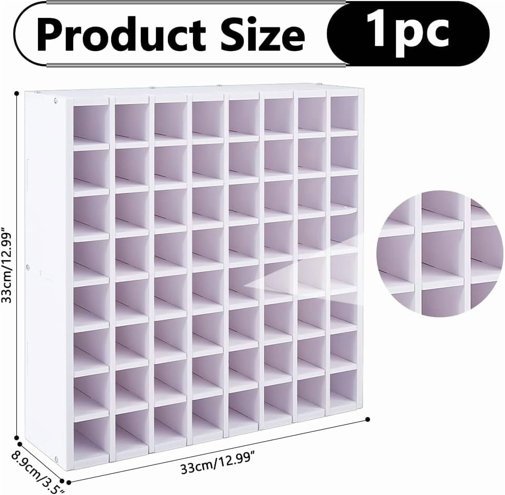 64 Grids White Paint Organizer 13×3.5×13 Inch Paints Storage Holder Plastic Vertical Paint Rack Stand Paints Bottle Organizer for Artists Craft Supply Storage Artwork Drawing Painting