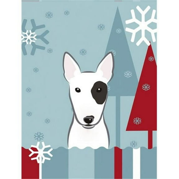 Winter Holiday Bull Terrier Flag Garden Size