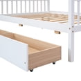 thumbnail image 6 of Full Size House Bed with Drawers, Solid Wood Bed Frame with Roof Headboard and Footboard, Playhouse Bed for Kids Boys Girls, White, 6 of 7