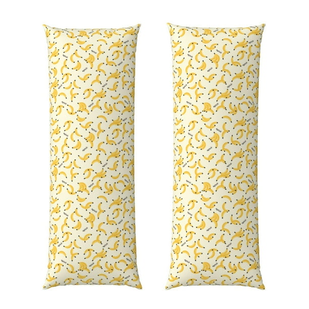Balery Banana Funda Protectora para Almohada Corporal de Algodón Hipoalergénico con Cierre(55 x 21 pulgadas), Almohadas No Incluidas