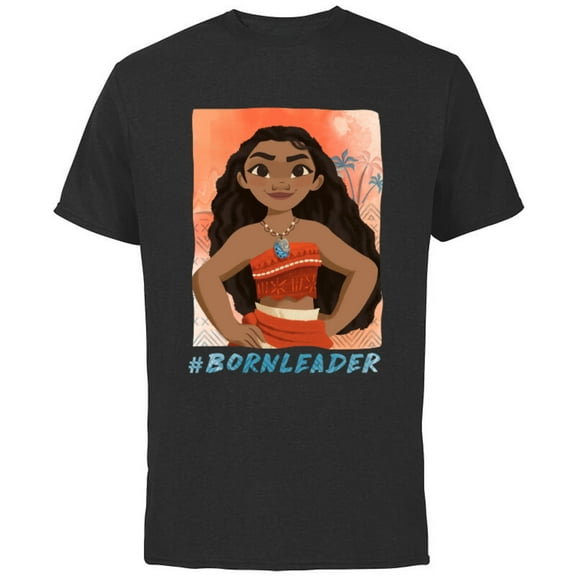 Disney Moana #BornLeader T-Shirt - Short Sleeve Cotton T-Shirt for Adults - Customized-Athletic Heather