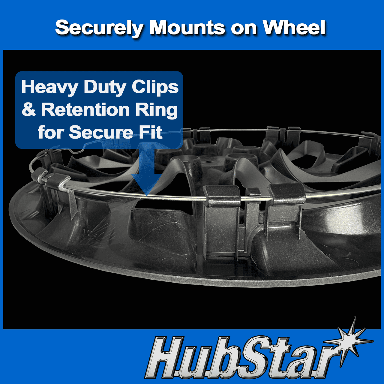 HubStar Hubcap for Toyota Corolla 2017-2019, Premium Replica 16-inch Wheel Cover (1-Piece) 61181
