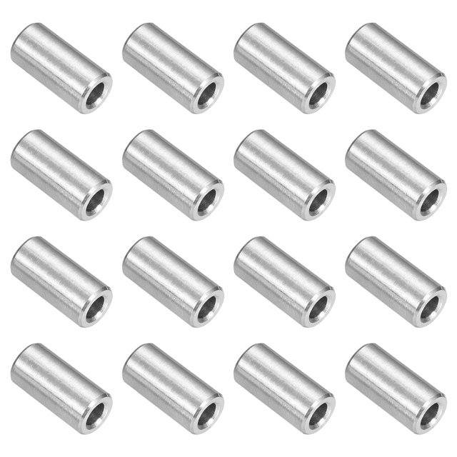 16 Pcs Entretoises en Acier Inoxydable 304 1/4 Pouces OD x 1/8 Pouces ID x 1/2 Pouces Longueur(6x3x13mm) Vis Support de Bague Finition Unie Non Filetée Entretoises Rondes en Métal pour Vis M3 Boulons et Tiges