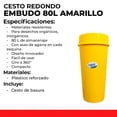 thumbnail image 2 of Bote de Basura Circular con Tapa Embudo 80 Litros Sablon 8493AM, 2 of 5