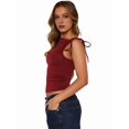 thumbnail image 2 of Women Going Out Summer Tank Tops Basic Cute Sleeveless Crop Top Vacation Fashion Outfit Clothes Red M, 2 of 9