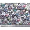 thumbnail image 3 of Soimoi Poly Georgette Fabric Leaves,Floral & Crystals Ocean Print Sewing Fabric Yard 52 Inch Wide, 3 of 3