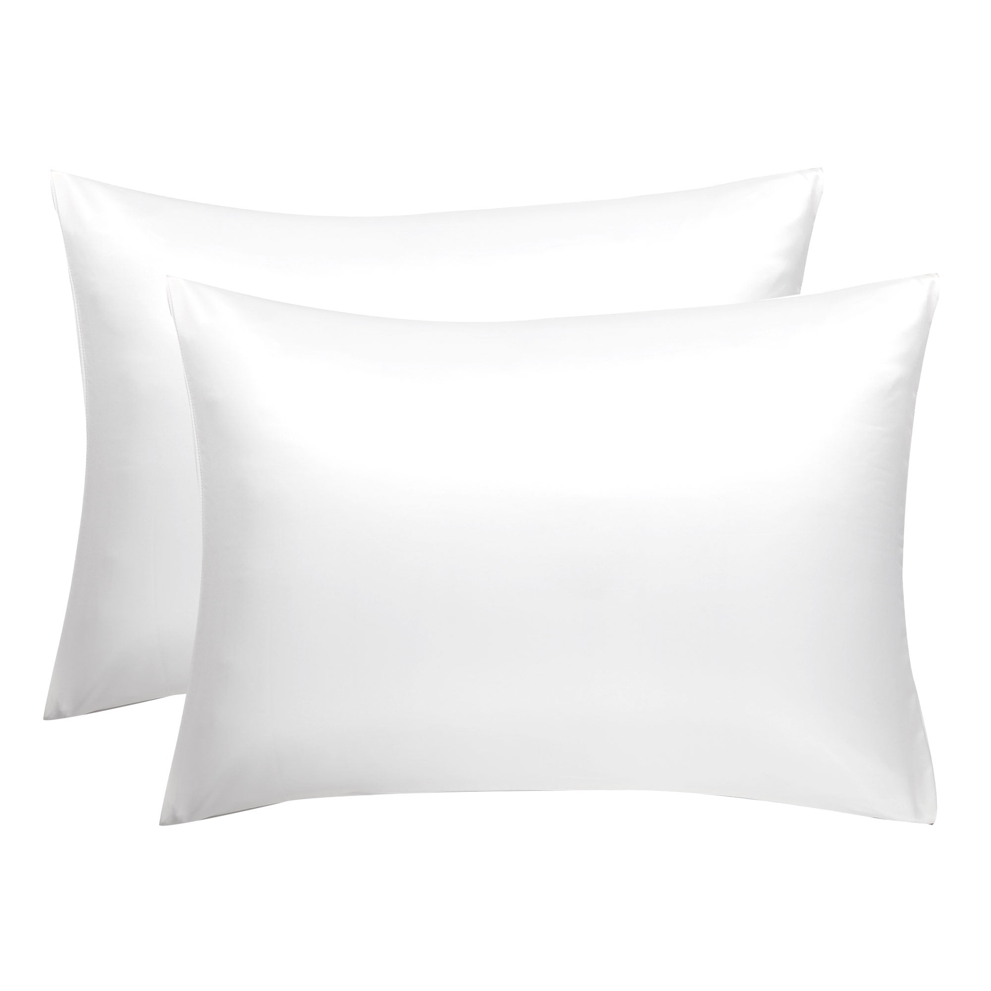 PiccoCasa Luxury Satin Pillowcases Silky Pillow Cover Set of 2, Snow