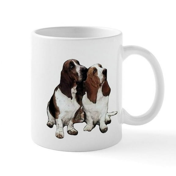 CafePress - Basset Hounds Mug - 11 oz Ceramic Mug - Novelty Coffee Tea Cup