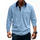thumbnail image 1 of pstuiky Camisas de manga larga abrigadas para hombre, Camisa informal de manga larga con botones y bolsillo de pana de color liso para hombre Tops casuales para hombres l, 1 of 8