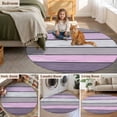 thumbnail image 5 of Purple Grey Stripes 3FT Round Area Rugs for Living Room 111 Vintage Coastal Style Wood Texture Ultra-Thin Non-Slip Round Rugs Machine Washable Low Pile Circle Carpet for Bedroom Kitchen Nursery, 5 of 9