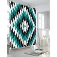 thumbnail image 3 of Shower Curtain Aztec Boho Bathroom Curtains with Hooks, Waterproof Fabric Bohemian Abstract Geometric Turquoise Bath Shower Curtains Set for Bathroom Bathtubs Decor 36x72 Inch, 3 of 8