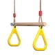 thumbnail image 1 of Columpio de madera trapecio con anillos de gimnasia, juegos de tobogán de pórtico para niños, jardín, exterior, interior, 1 of 5