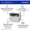 thumbnail image 3 of Brother HL-L3300CDW Wireless Digital Color Multi-Function Printer with Laser Quality Output, Copy & Scan, Duplex, Mobile (Sold without manufacturer warranty), 3 of 6