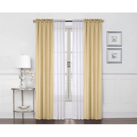 Mainstays 4 Piece Set, 2 Curtain Panels With 2 Sheers - Walmart.com