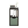 Furinno Wooden Office 2Cube Storage Organizer, Dark Oak, Open Back