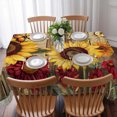 thumbnail image 3 of Sunflower Brown Wooden Table Cloth Waterproof Tablecloths, Vintage Flowers Butterfly Tablecloth Dining Table Cover for Kitchen Party Tabletop Outdoor, Rectangle Tablecloth 60x84 Inch, 3 of 9