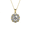 Yellow Gold, variant on Cate & Chloe Ruth 18k Rose Gold Plated Necklace with Round Cut Swarovski Crystals Gift for Women