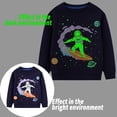 thumbnail image 3 of HILEELANG Little Boy Black Sweatshirts Halloween Astronaut Graphic Glow in the Dark Crewneck Long Sleeve Pullover Cotton Top Sweater Shirts 7 Years, 3 of 5