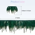 thumbnail image 3 of Uxcell Rooster Feather Trim Fringe, 2 Yards 3-5" Natural Fluffy Feather Trim for Crafting [Dark Green], 3 of 7