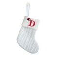 thumbnail image 2 of Calcetín navideño | Bolsa de regalo navideña para decoraciones | Diseño de alfabeto bordado | Calcetín de punto de poliéster | 18x15cm | Decoración festiva para el hogar para niños y familia, 2 of 2