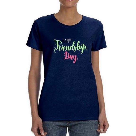 Friendship Day Cute Lettering Shaped T-Shirt Women -Image by Shutterstock, Female Small