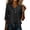 Black, variant on Women's Button Up Shirts with Collar 3/4 Sleeve Cotton Linen Plus Size Comfy Blouses Travel Casual Summer Tops (3XL, Sky Blue)