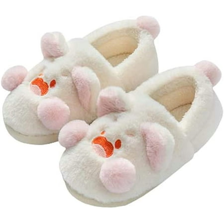 

DanceeMangoo Cute Bunny Cartoon Animal House Slippers for Women Cozy Fluffy Faux Fur Plush House Shoes Indoor Home Heel Cover Non-slip