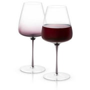JoyJolt Premium Crystal Black Swan Red Wine Glasses 26 oz (Set of 2) Colored Glass Wine Glasses
