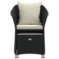 thumbnail image 3 of vidaXL 2 Piece Garden Lounge Set with Cushions Black Poly Rattan, 3 of 5