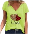 thumbnail image 2 of Hauts d'Entraînement d'Été Grande Taille pour Femmes, T-Shirt Décontracté Mode Ample à Col en V Imprimé à Manches Courtes, T-Shirt à Col en V pour Femmes en Liquidation, 2 of 3