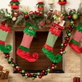 thumbnail image 6 of Valery Madelyn 21" Elf Christmas Stockings, 2 Pcs Red Green Christmas Hanging Stockings for Family Holiday Party Decor, 6 of 8