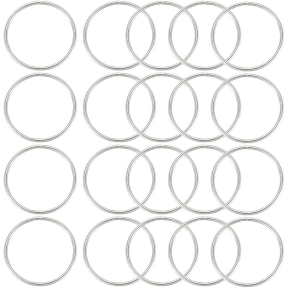 1 Box 20Pcs Metal O Ring Buckle 50mm(2") Silver O Rings Multi Purpose Round Key Rings Iron Open Jump Ring Buckles Bulk for Hardware Bags Dog Leashes Craft Projects DIY Women Belts Keychains
