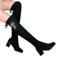 thumbnail image 4 of XZNGL Womens Shoes Fashion Solid Color Minimalistic Rhinestone Over the Knee Resilience High Knight Boots, 4 of 9