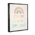 thumbnail image 3 of Stupell Industries Chase Your Dreams Starry Rainbow Watercolor Detail Graphic Art Jet Black Floating Framed Canvas Print Wall Art, Design by Victoria Barnes, 3 of 5