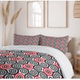 thumbnail image 6 of Ambesonne Geometric Duvet Cover Sets, Oval Mosaic, 2-Queen, Red Black, 6 of 7