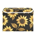 thumbnail image 7 of Yayeee Collapsible Cube Storage Bin with Lid Fabric Closet Decorative Basket with Handles, Black Sunflower Pattern, 7 of 7
