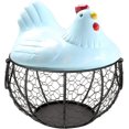 thumbnail image 1 of Creative Egg Baskets, Egg Basket with Lid and Ceramic Handles, Snack Fruit Container Kitchen Hen Decor, Storage Basket, 1 of 5