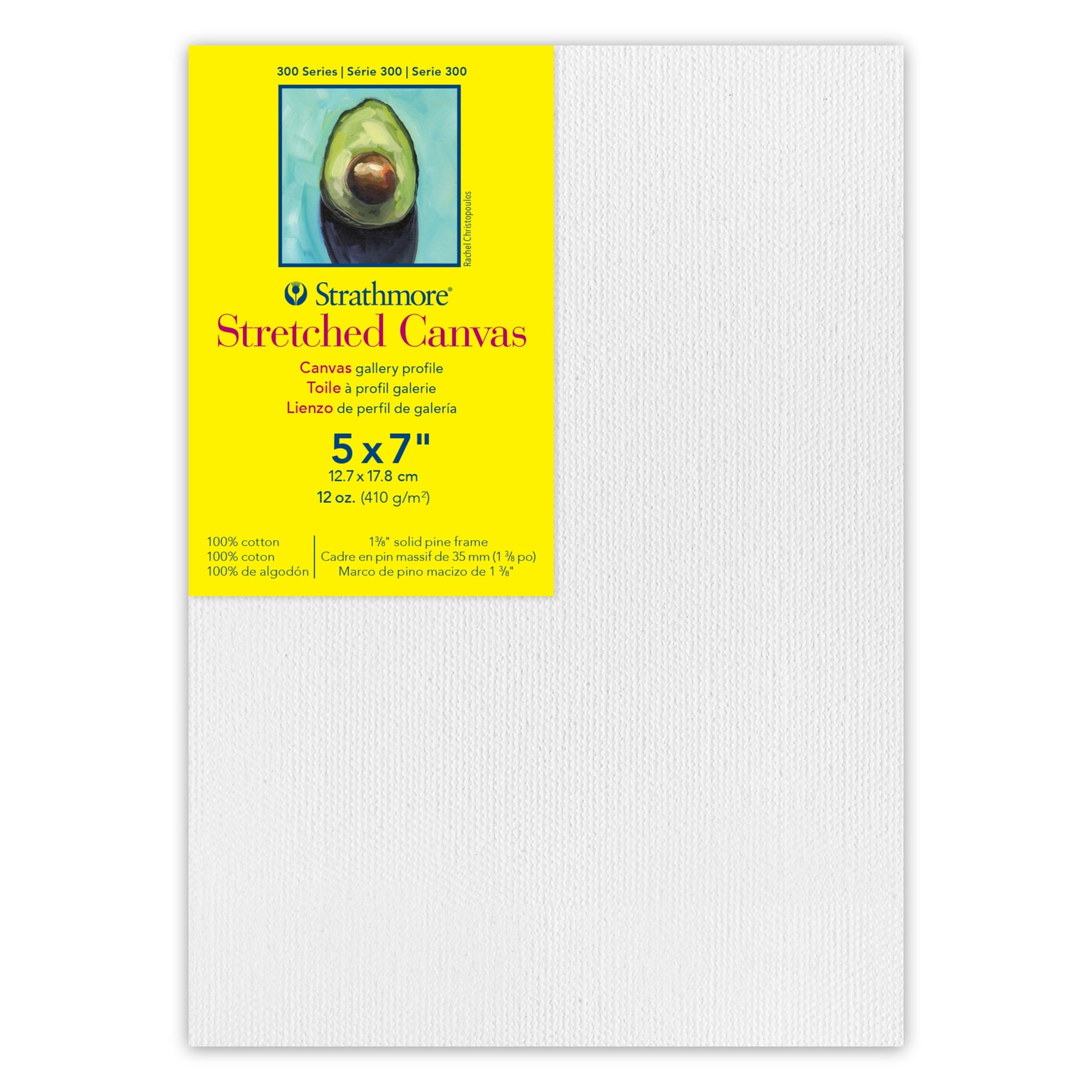 Strathmore 300 Series Gallery Stretched Canvas, 5x7 inch, 3 Count