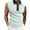 White, variant on WREESH Men's Fashion Henley Shirts V-Neck Tank Tops Summer Personality Casual Slim Solid Color Sleeveless Turndown Collar Blouse & Shirt Workout Tops White