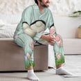 thumbnail image 7 of Yiaed White Bunny Bottom And Easter Eggs Print Men’s Pajamas Set - Long Sleeve Button Down Sleep Shirt and Pajama Bottoms Sleepwear Set Mens Pjs Sets Men's Pajama Bottoms-X-Large, 7 of 7