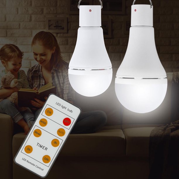 9W / 7W Portable LED Solar Powered Camping Light Bulb Remote Controlled Waterproof Outdoor