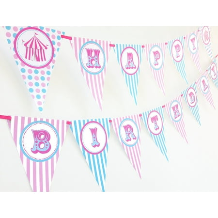 Circus AP Carnival Happy Birthday Banner Pennant